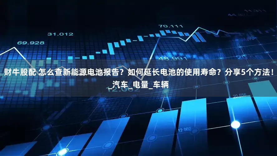 财牛股配 怎么查新能源电池报告？如何延长电池的使用寿命？分享5个方法！_汽车_电量_车辆