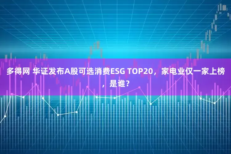 多得网 华证发布A股可选消费ESG TOP20，家电业仅一家上榜，是谁？