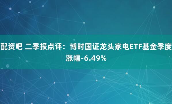 配资吧 二季报点评：博时国证龙头家电ETF基金季度涨幅-6.49%