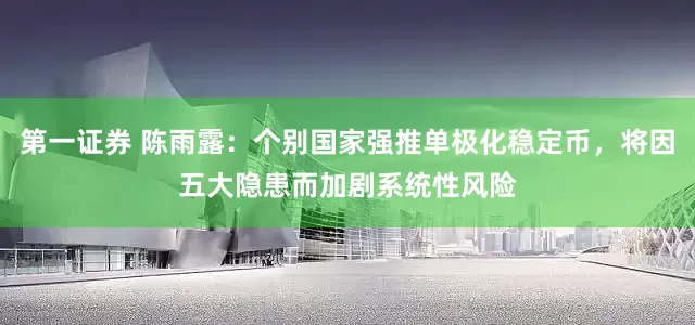 第一证券 陈雨露：个别国家强推单极化稳定币，将因五大隐患而加剧系统性风险